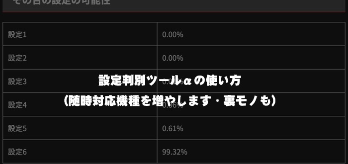 設定判別ツールαの使い方
